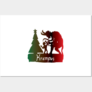Krampus Green and Red Posters and Art